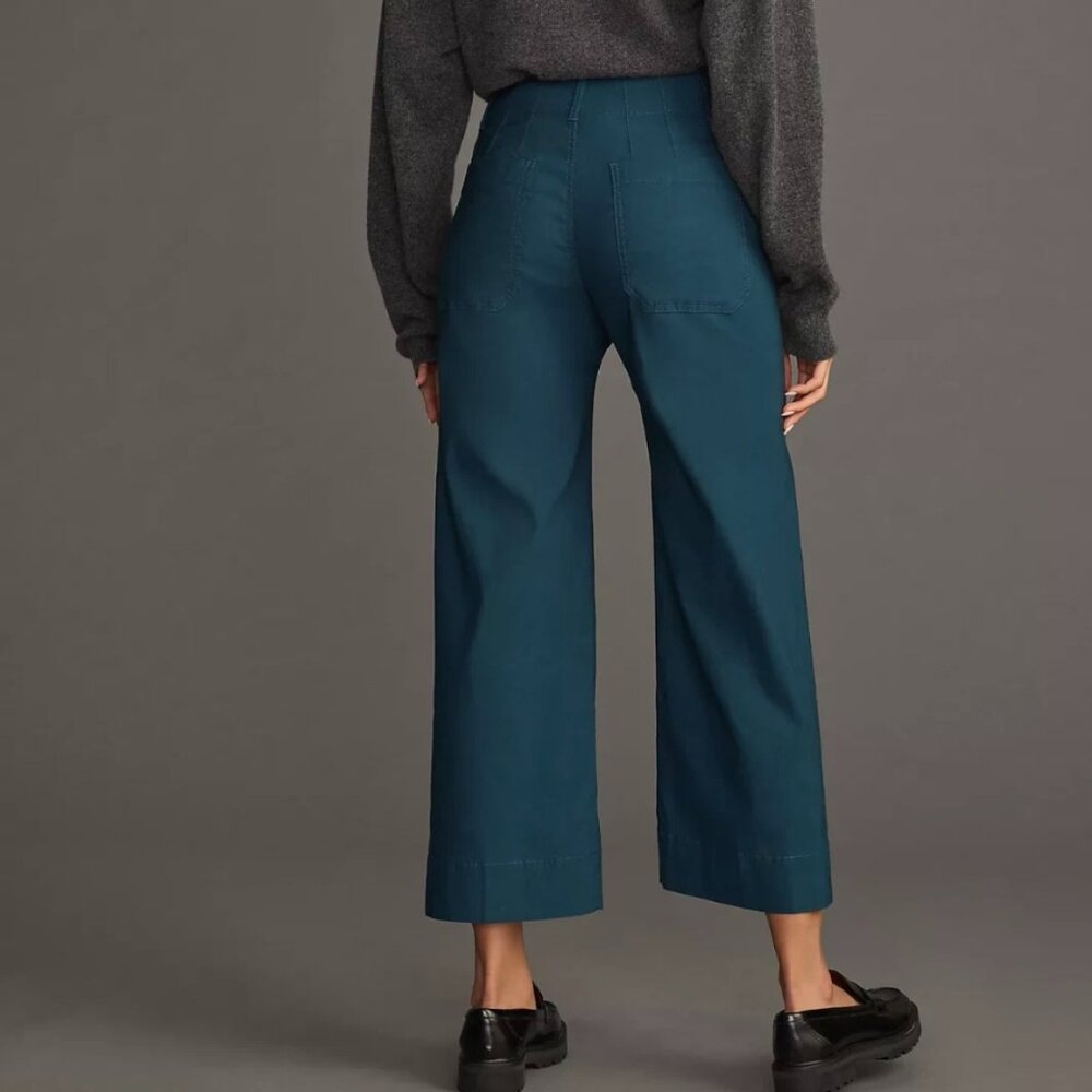 Maeve Anthropologie Colette Cropped Pants Dark Teal size 30P
